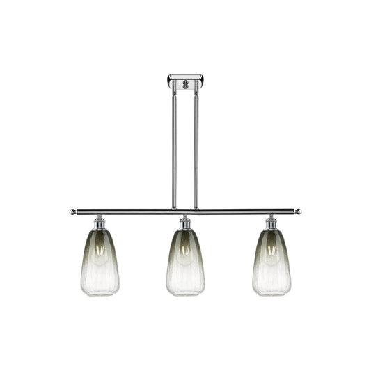 Innovations Brookhaven Almond 36in 3-Light Island Light | Industrial Polished Chrome Steel and Slate Glass | Kitchen Island | Model 516-3I-PC-G480-6SL