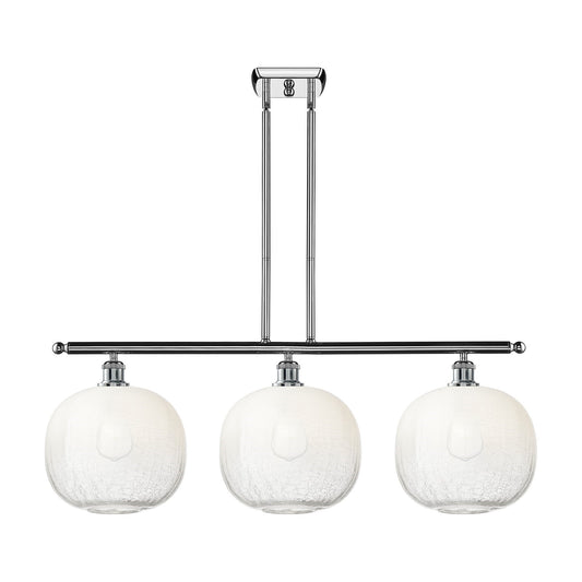 Innovations Brookhaven Sphere 37in 3-Light Island Light | Industrial Modern Polished Chrome and Opal Glass | Kitchen Island & | Model 516-3I-PC-G481-10OP