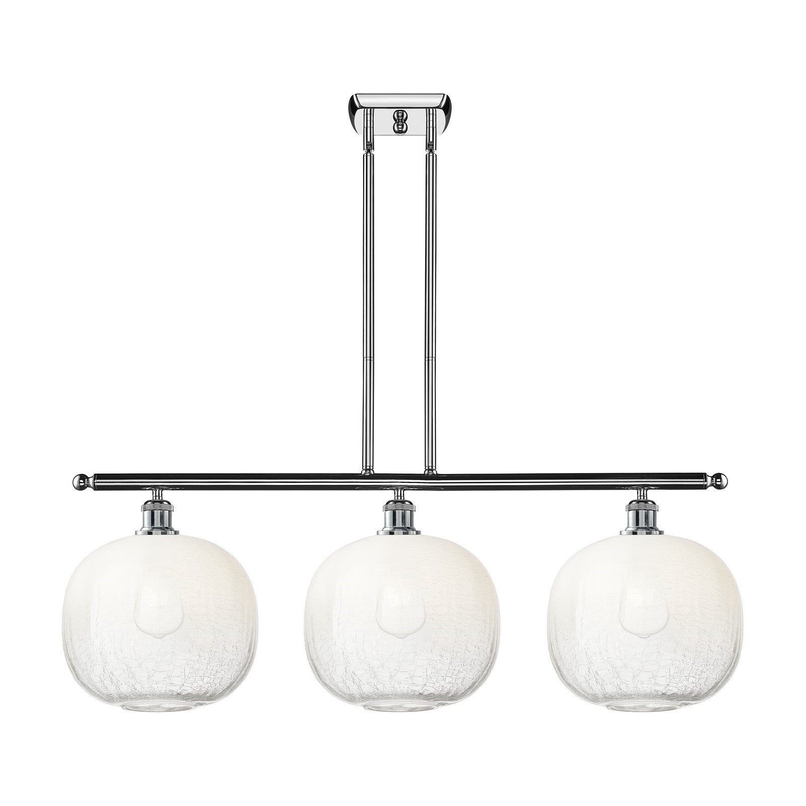 Innovations Brookhaven Sphere 37in 3-Light Island Light | Industrial Modern Polished Chrome and Opal Glass | Kitchen Island & | Model 516-3I-PC-G481-10OP