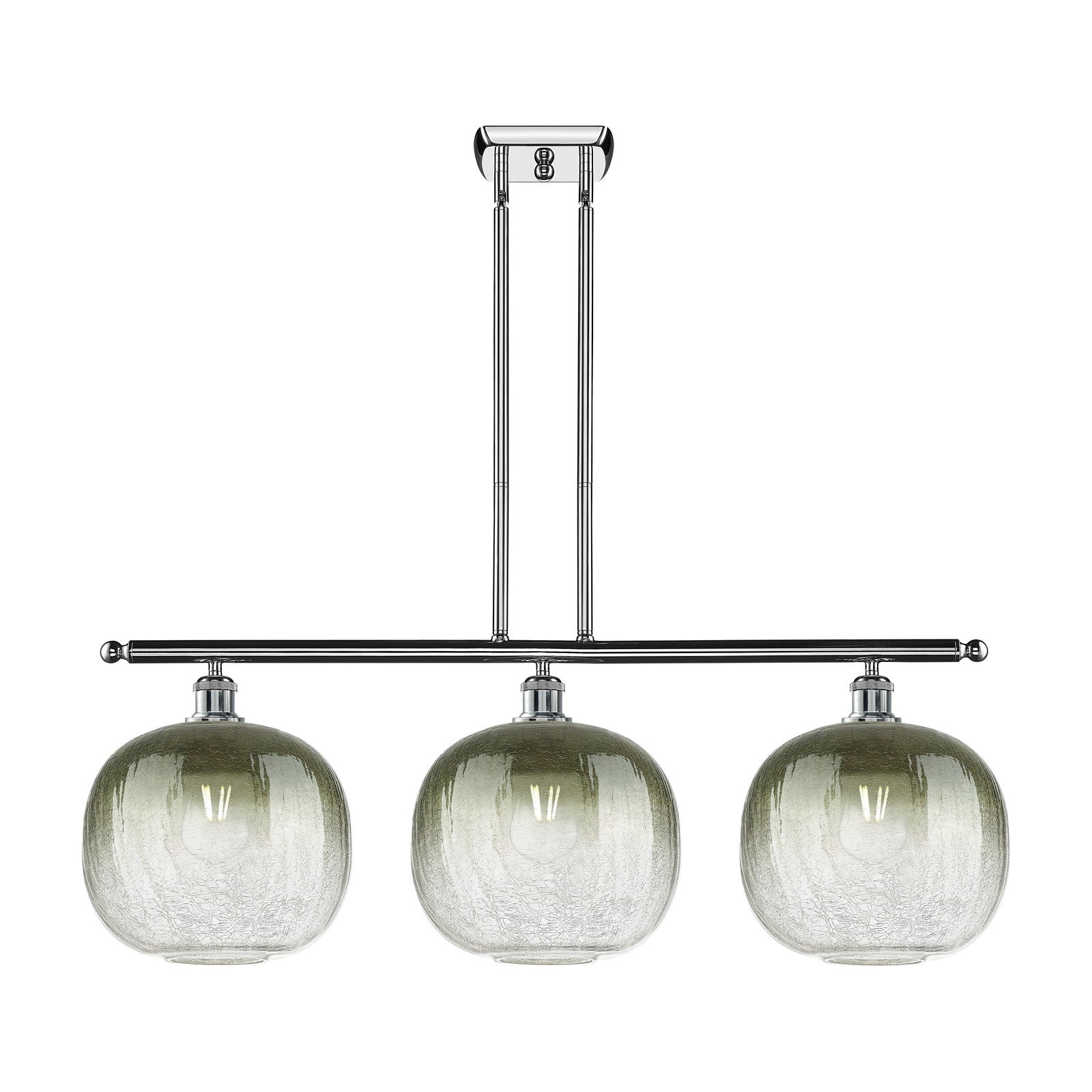 Innovations Brookhaven Sphere 37in 3-Light Island Light | Industrial Modern Polished Chrome and Slate Glass | Kitchen Island & | Model 516-3I-PC-G481-10SL