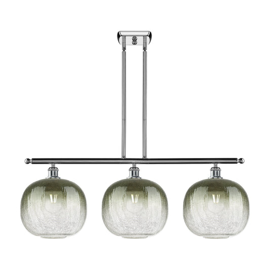 Innovations Brookhaven Sphere 37in 3-Light Island Light | Industrial Modern Polished Chrome and Slate Glass | Kitchen Island & | Model 516-3I-PC-G481-10SL