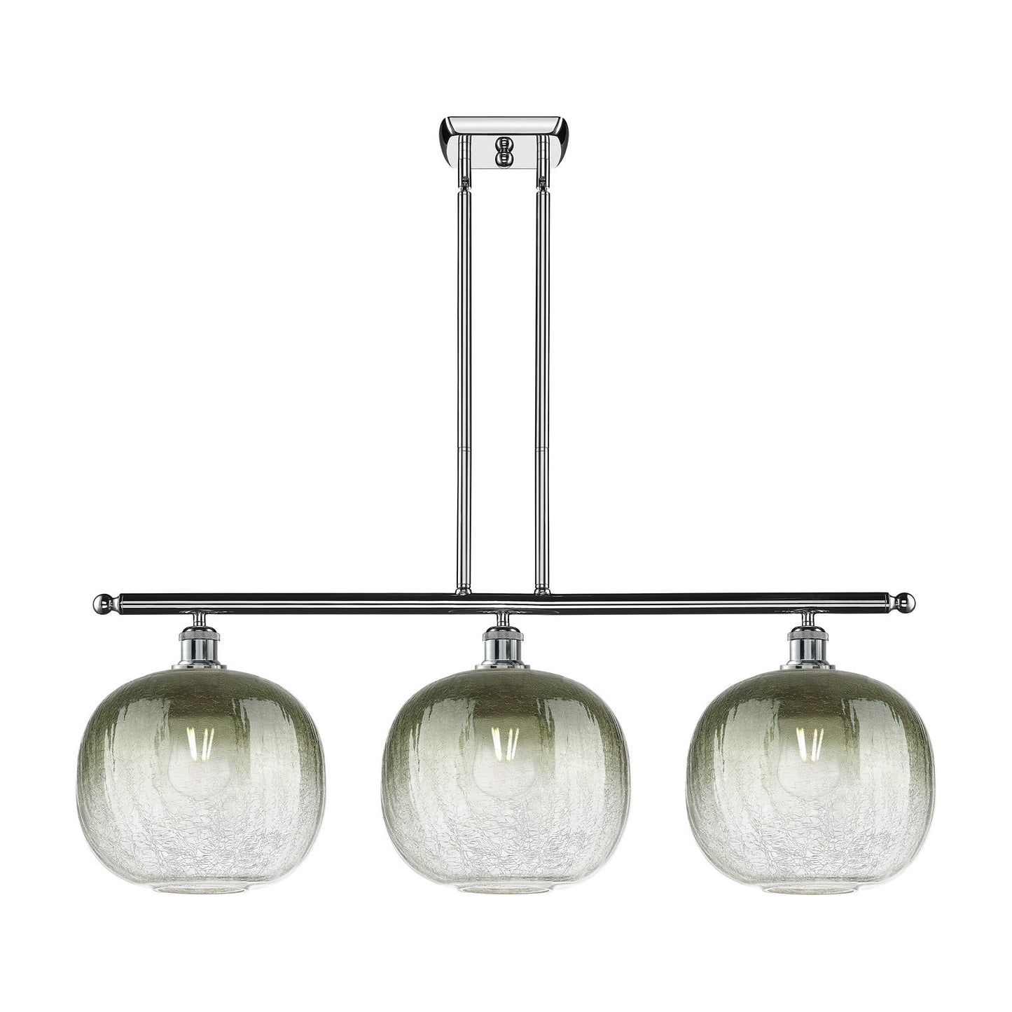 Innovations Brookhaven Sphere 37in 3-Light Island Light | Industrial Modern Polished Chrome and Slate Glass | Kitchen Island & | Model 516-3I-PC-G481-10SL