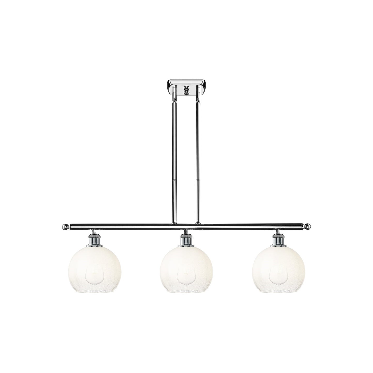 Innovations Brookhaven Globe 36in 3-Light Island Light | Industrial Polished Chrome and Opal Glass | Kitchen Island | 36 x | Model 516-3I-PC-G483-8OP