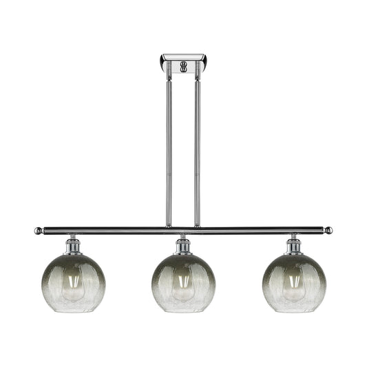Innovations Brookhaven Globe 36in 3-Light Island Light | Industrial Polished Chrome and Slate Glass | Kitchen Island | 36 x | Model 516-3I-PC-G483-8SL