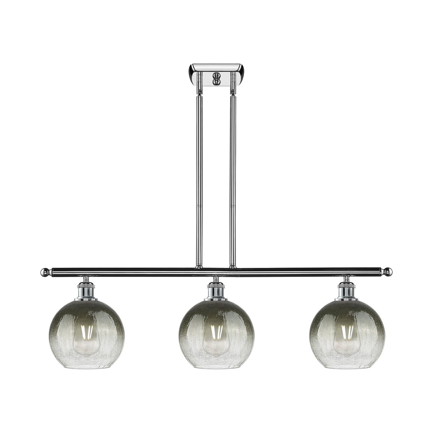 Innovations Brookhaven Globe 36in 3-Light Island Light | Industrial Polished Chrome and Slate Glass | Kitchen Island | 36 x | Model 516-3I-PC-G483-8SL
