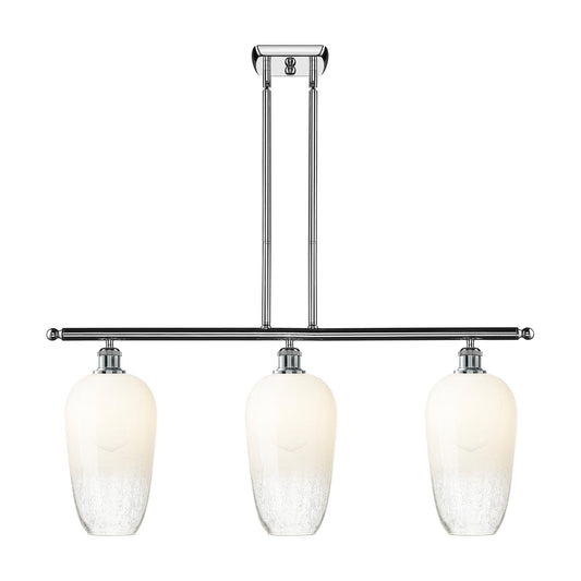 Innovations Brookhaven Flute 36in 3-Light Island Light | Industrial Polished Chrome and Opal Glass | Kitchen Island & Dining | Model 516-3I-PC-G484-7OP