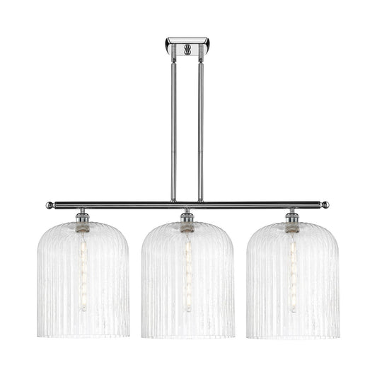 Innovations Bridal Veil 36in 3-Light Island Light | Art Nouveau Industrial Polished Chrome and Seedy Glass | Kitchen Island & | Model 516-3I-PC-G559-12SDY