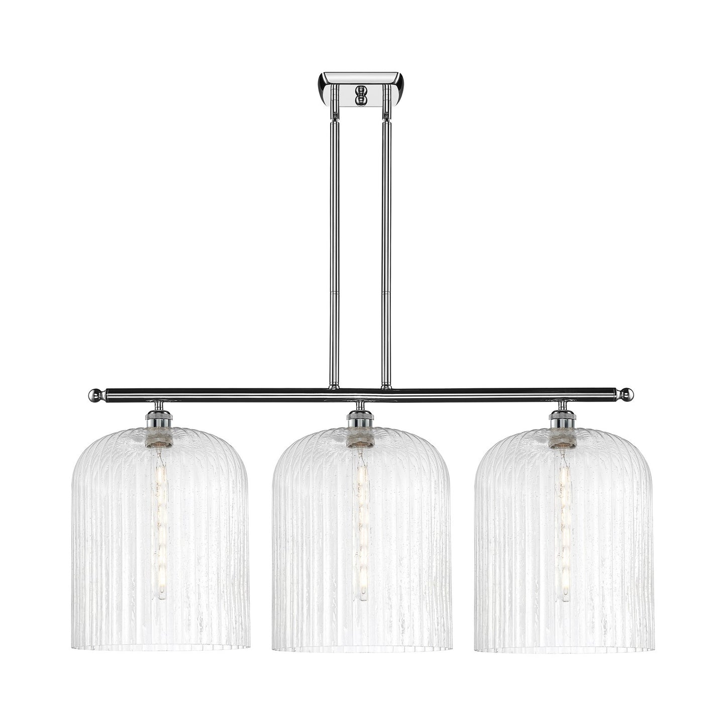 Innovations Bridal Veil 36in 3-Light Island Light | Art Nouveau Industrial Polished Chrome and Seedy Glass | Kitchen Island & | Model 516-3I-PC-G559-12SDY