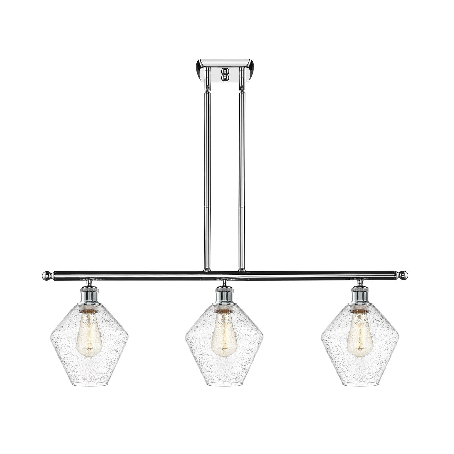 Innovations Ballston Cindyrella 36in 3-Light Island Pendant | Nautical Transitional Polished Chrome and Seedy Glass | Kitchen | Model 516-3I-PC-G654-8