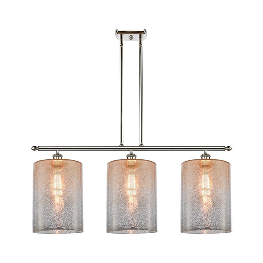 Innovations Cobbleskill 36in 3-Light Island Light | Art Nouveau Polished Nickel Steel and Mercury Glass | Kitchen Island & Dining | Model 516-3I-PN-G116-L