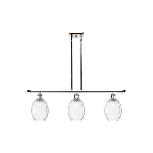 Innovations Preston Bulb 36in 3-Light Island Light | Industrial Polished Nickel and Clear Glass | Kitchen Island | 36 x 11.25 x | Model 516-3I-PN-G459-6CL