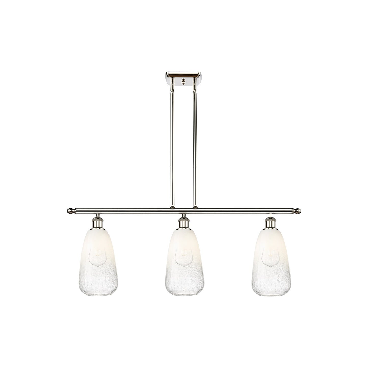 Innovations Brookhaven Almond 36in 3-Light Island Light | Industrial Polished Nickel and Opal Glass | Kitchen Island & Dining | Model 516-3I-PN-G480-6OP