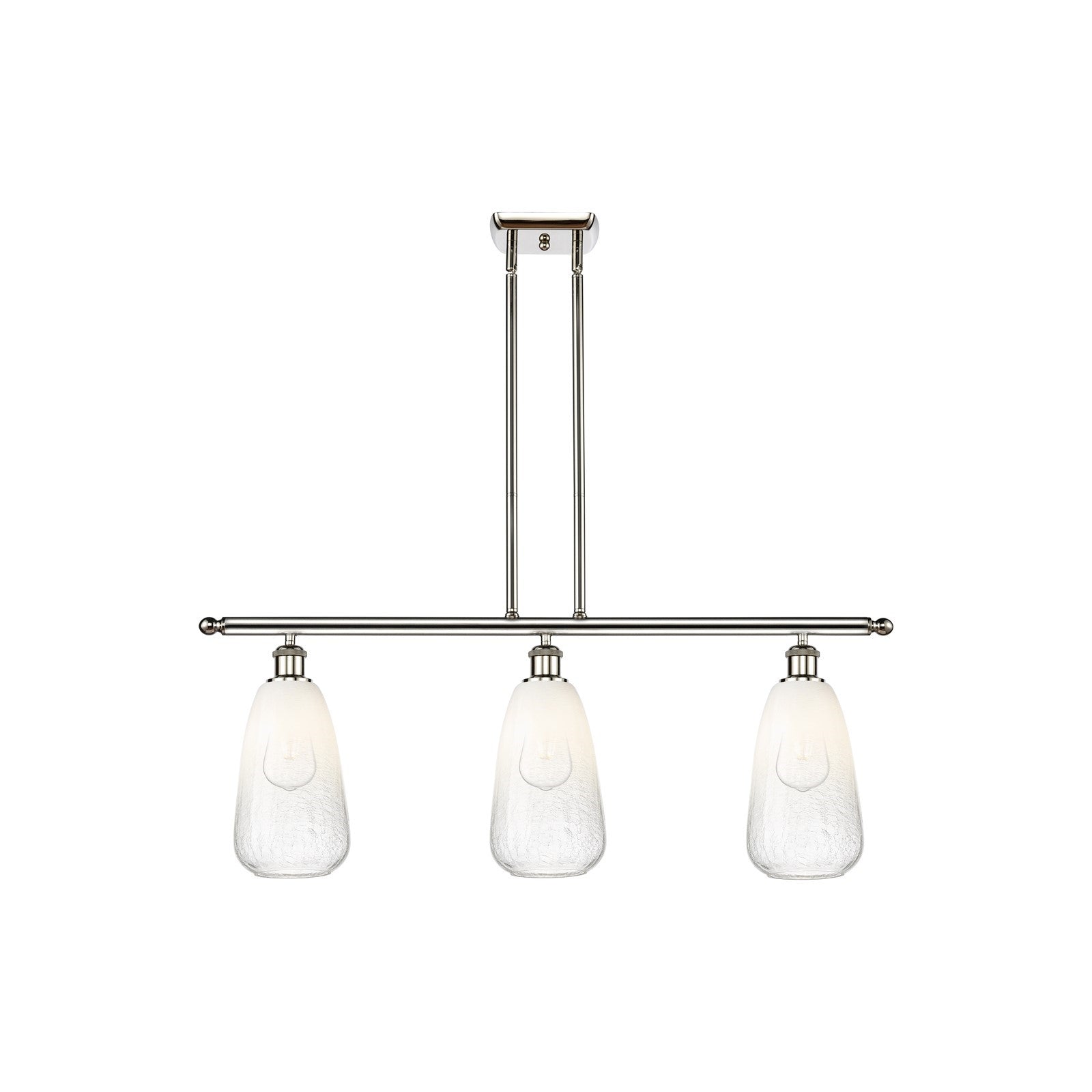 Innovations Brookhaven Almond 36in 3-Light Island Light | Industrial Polished Nickel and Opal Glass | Kitchen Island & Dining | Model 516-3I-PN-G480-6OP
