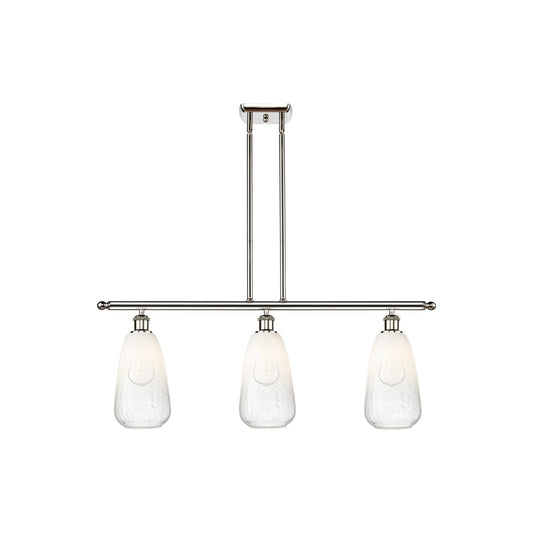 Innovations Brookhaven Almond 36in 3-Light Island Light | Industrial Polished Nickel and Opal Glass | Kitchen Island & Dining | Model 516-3I-PN-G480-6OP