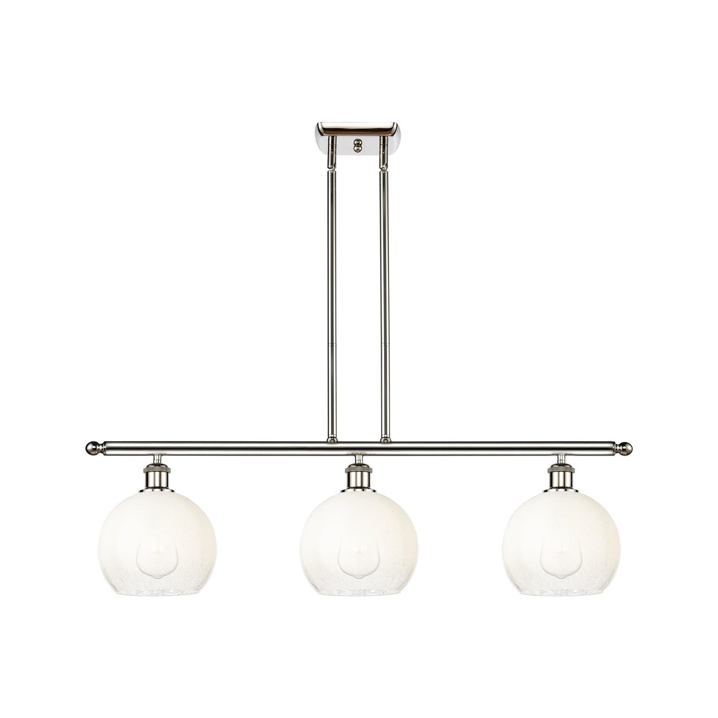 Innovations Brookhaven Globe 36in 3-Light Island Light | Industrial Polished Nickel and Opal Glass | Kitchen Island | 36 x | Model 516-3I-PN-G483-8OP