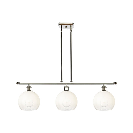 Innovations Brookhaven Globe 36in 3-Light Island Light | Industrial Polished Nickel and Opal Glass | Kitchen Island | 36 x | Model 516-3I-PN-G483-8OP