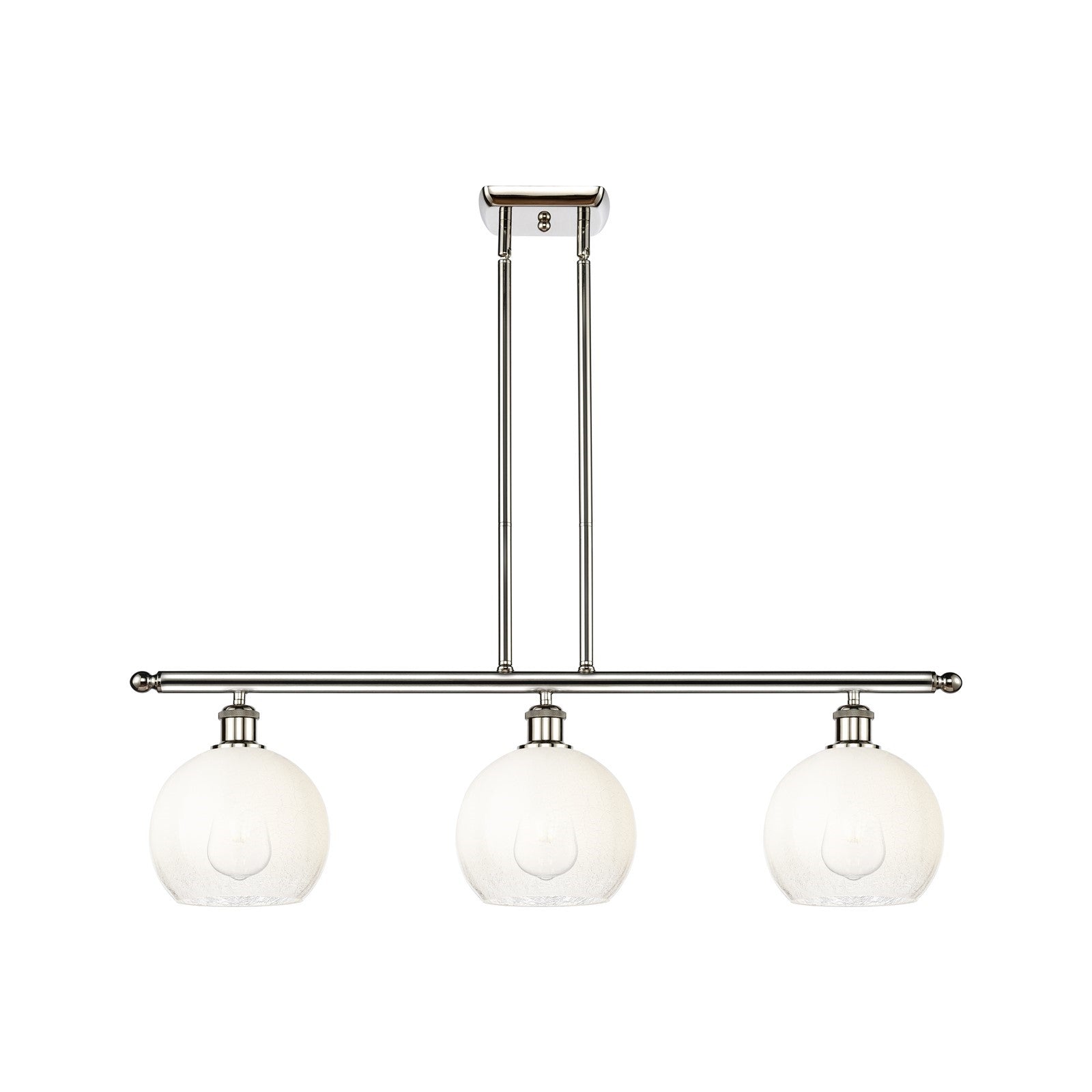 Innovations Brookhaven Globe 36in 3-Light Island Light | Industrial Polished Nickel and Opal Glass | Kitchen Island | 36 x | Model 516-3I-PN-G483-8OP