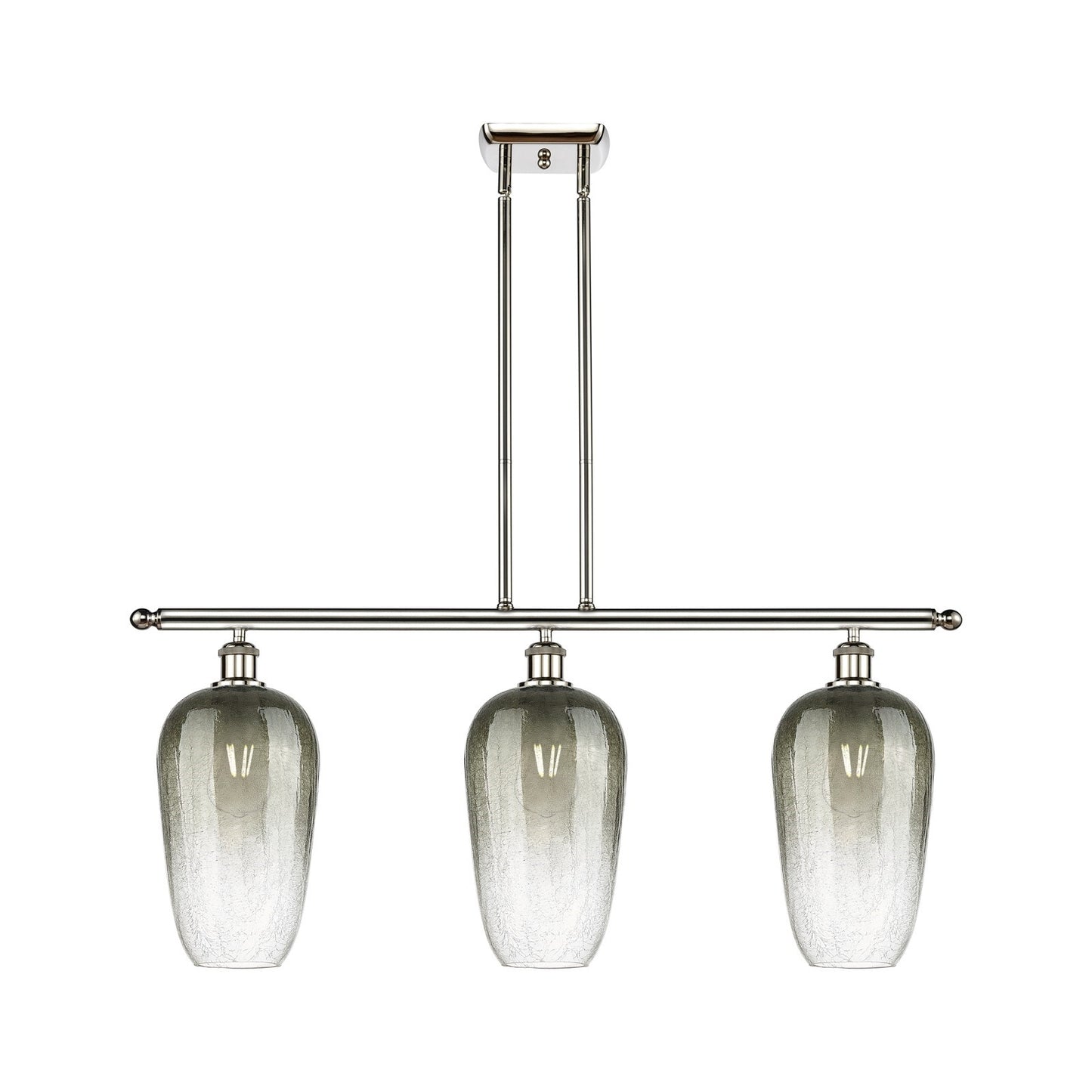 Innovations Brookhaven Flute 36in 3-Light Island Light | Industrial Polished Nickel and Slate Glass | Kitchen Island | 36 x | Model 516-3I-PN-G484-7SL