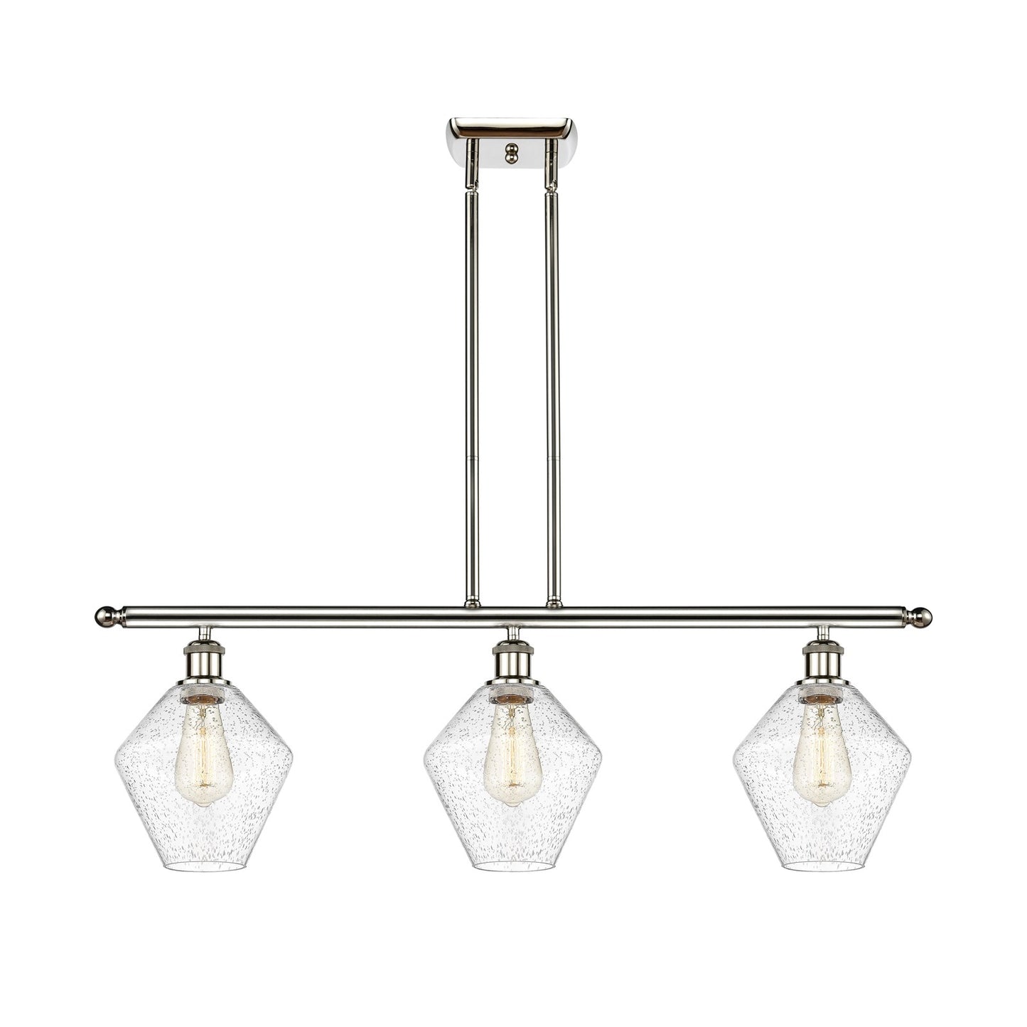 Innovations Ballston Cindyrella 36in 3-Light Island Pendant | Nautical Transitional Polished Nickel and Seedy Glass | Kitchen | Model 516-3I-PN-G654-8