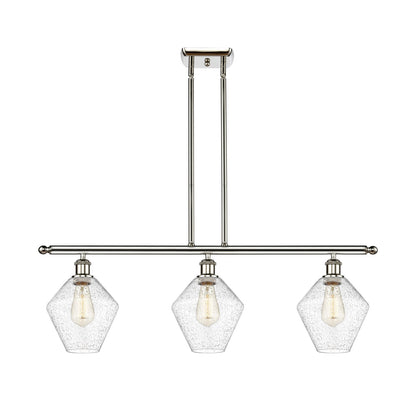 Innovations Ballston Cindyrella 36in 3-Light Island Pendant | Nautical Transitional Polished Nickel and Seedy Glass | Kitchen | Model 516-3I-PN-G654-8