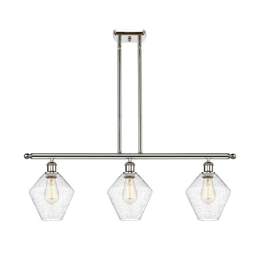 Innovations Ballston Cindyrella 36in 3-Light LED Island Pendant | Nautical Transitional Polished Nickel Steel and Seedy Glass | Model 516-3I-PN-G654-8-LED