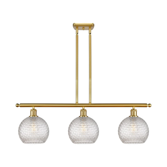 Innovations Athens 3Lt 36" Island Lt, Satin, Satin Gold