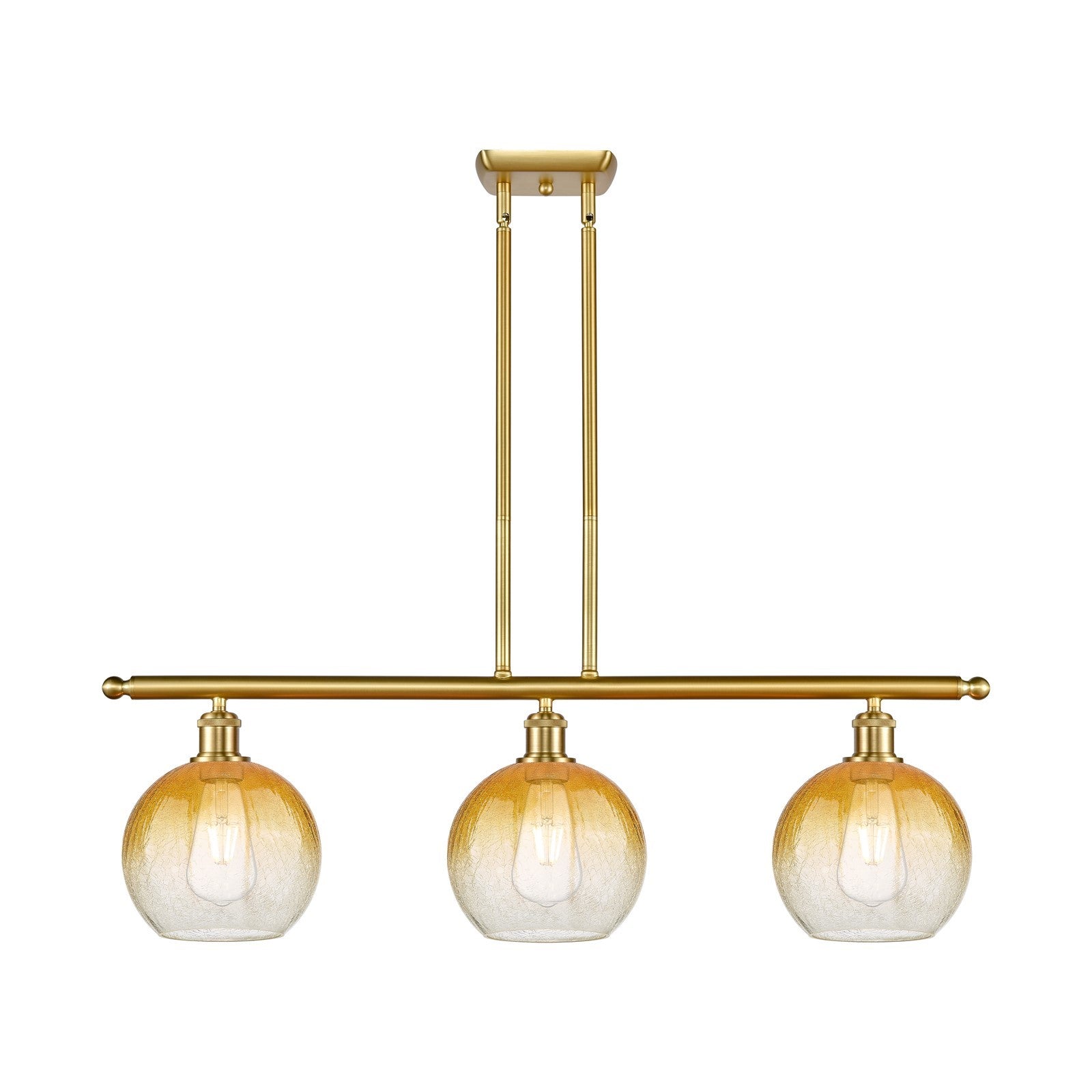 Innovations Brookhaven Globe 3Lt 36" Island Lt, Satin Gold