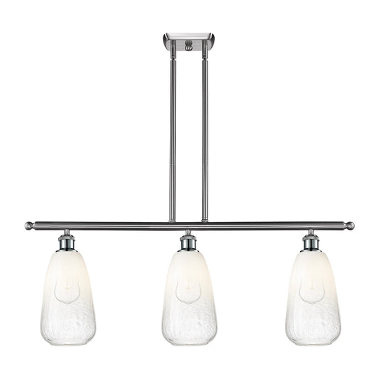Innovations Brookhaven Almond 36in 3-Light Island Light | Industrial Brushed Satin Nickel and Opal Glass | Kitchen Island & | Model 516-3I-SN-G480-6OP