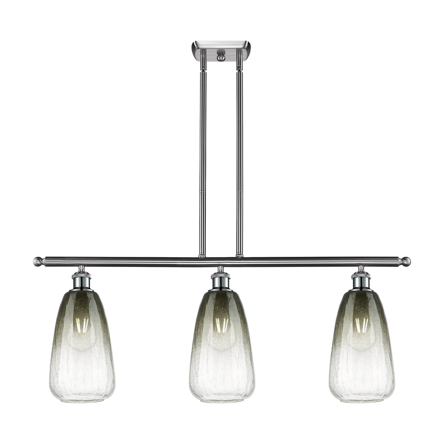 Innovations Brookhaven Almond 36in 3-Light Island Light | Industrial Brushed Satin Nickel Steel and Slate Glass | Kitchen | Model 516-3I-SN-G480-6SL