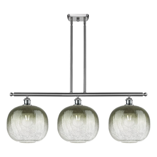 Innovations Brookhaven Sphere 37in 3-Light Island Light | Industrial Brushed Satin Nickel and Slate Glass | Kitchen Island & | Model 516-3I-SN-G481-10SL