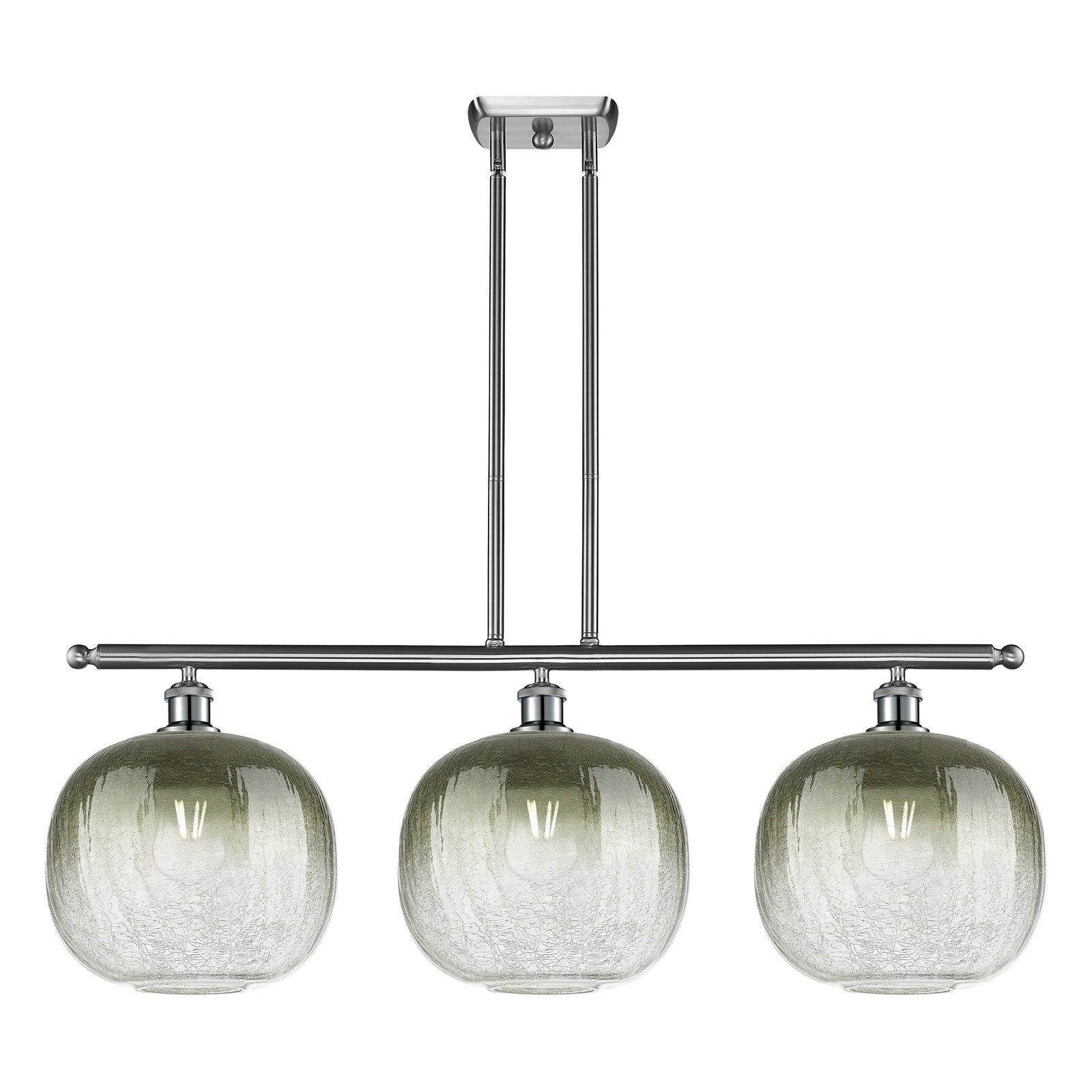 Innovations Brookhaven Sphere 37in 3-Light Island Light | Industrial Brushed Satin Nickel and Slate Glass | Kitchen Island & | Model 516-3I-SN-G481-10SL