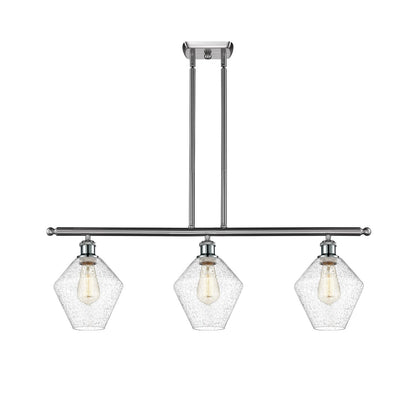Innovations Ballston Cindyrella 36in 3-Light LED Island | Transitional Brushed Satin Nickel and Seedy Glass | Kitchen Island | Model 516-3I-SN-G654-8-LED