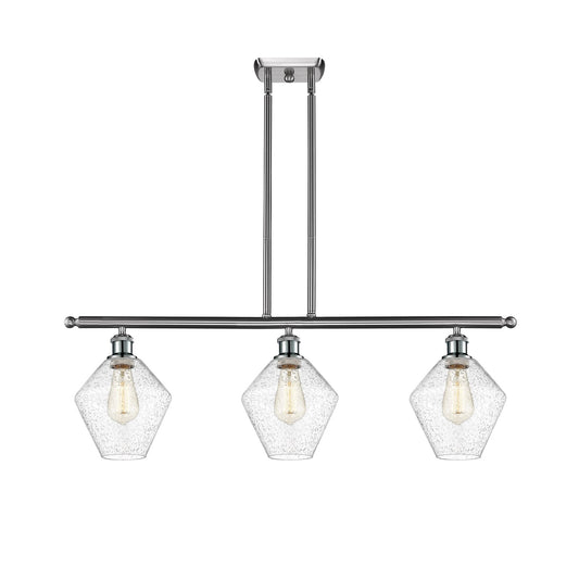 Innovations Ballston Cindyrella 36in 3-Light LED Island | Transitional Brushed Satin Nickel and Seedy Glass | Kitchen Island | Model 516-3I-SN-G654-8-LED