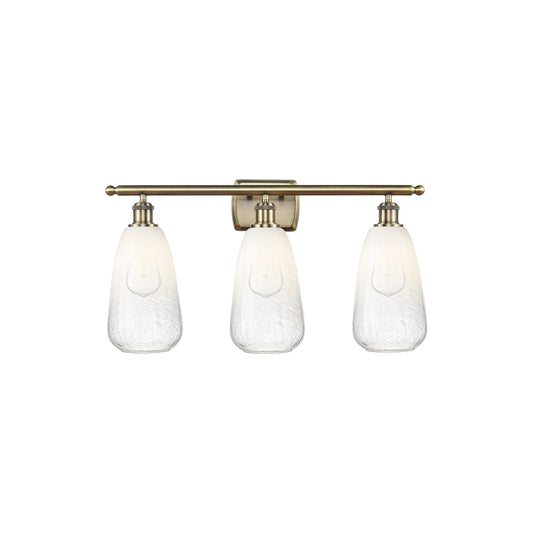 Innovations Brookhaven Almond 26in 3-Light Bath Vanity Light | Industrial Antique Brass Steel and Opal Glass | Bathroom Vanity | Model 516-3W-AB-G480-6OP