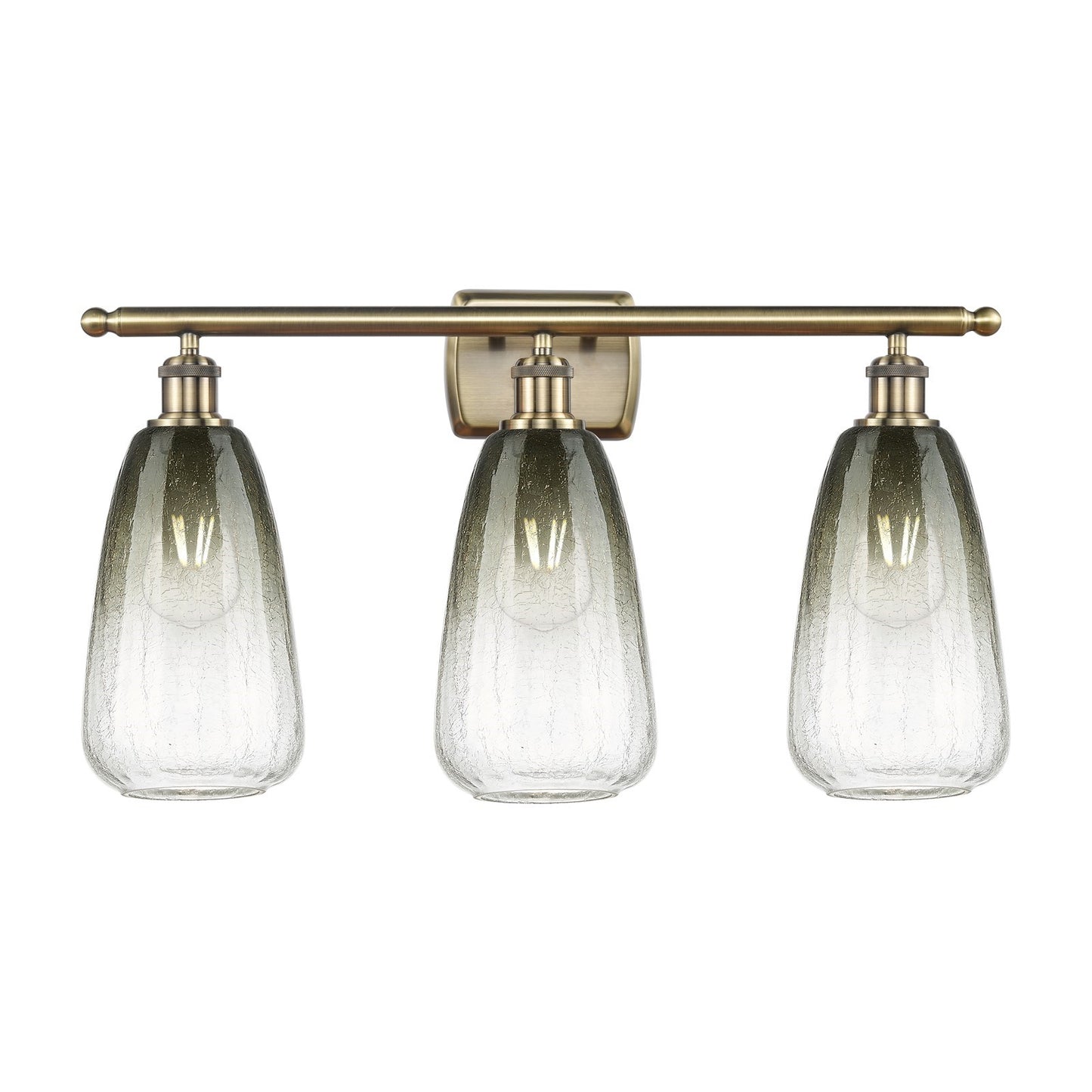 Innovations Brookhaven Almond 26in 3-Light Bath Vanity Light | Industrial Antique Brass and Slate Glass | Bathroom Vanity | 26 | Model 516-3W-AB-G480-6SL