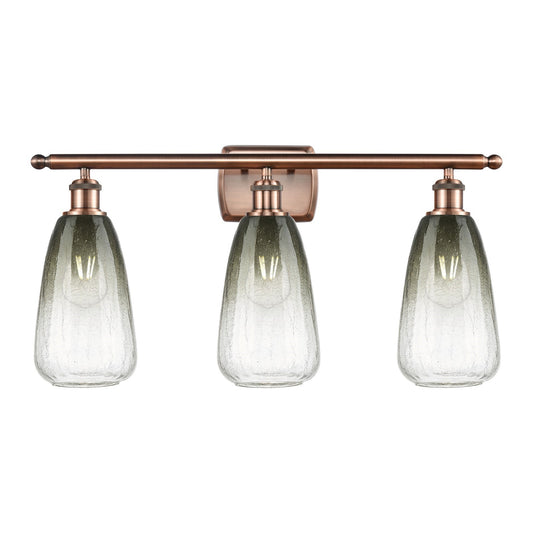 Innovations Brookhaven Almond 26in 3-Light Bath Vanity Light | Industrial Antique Copper and Slate Glass | Bathroom Vanity | 26 | Model 516-3W-AC-G480-6SL