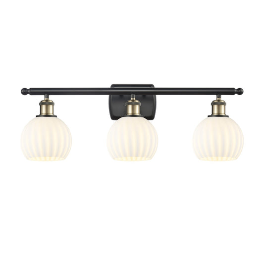 Innovations Wht Venetian 3Lt 26" Bath, Blk Antique Brass