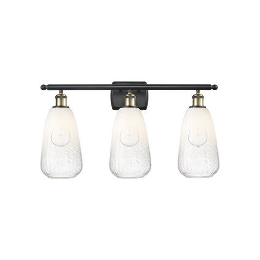 Innovations Brookhaven Almond 26in 3-Light Bath Vanity Light | Industrial Black Antique Brass and Opal Glass | Bathroom Vanity | Model 516-3W-BAB-G480-6OP