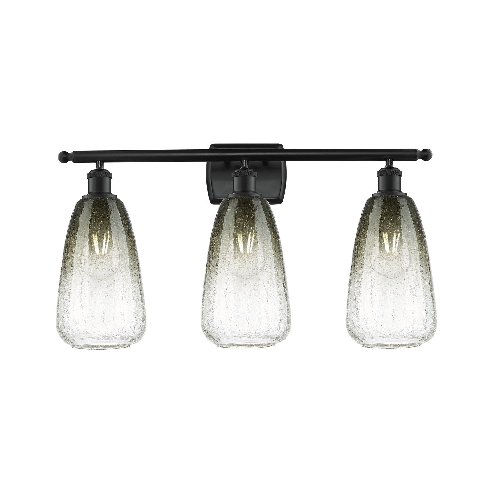 Innovations Brookhaven Almond 26in 3-Light Bath Vanity Light | Industrial Matte Black Steel and Slate Glass | Bathroom Vanity | Model 516-3W-BK-G480-6SL