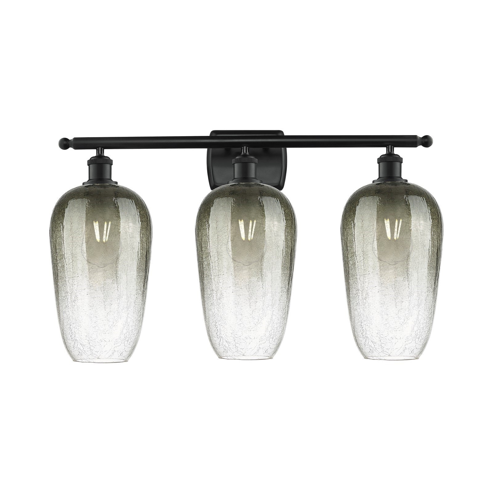 Innovations Brookhaven Flute 27in 3-Light Bath Vanity | Industrial Matte Black Steel and Slate Glass | Bathroom & Powder Room | Model 516-3W-BK-G484-7SL