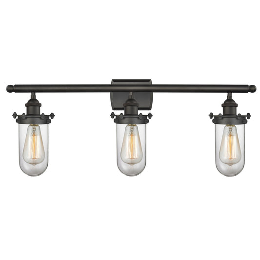 Innovations Kingsbury 24in 3-Light Bath Vanity Light | Industrial Oil Rubbed Bronze and Clear Glass | Bathroom Vanity | 24 x | Model 516-3W-OB-CE231-CL