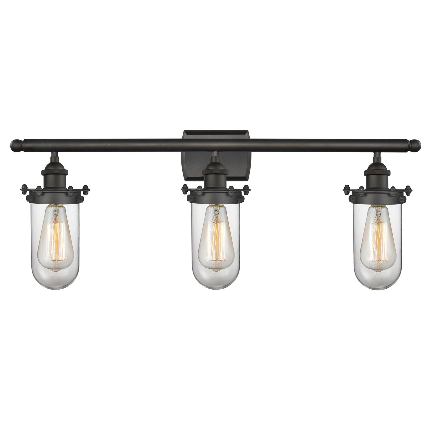 Innovations Kingsbury 24in 3-Light Bath Vanity Light | Industrial Oil Rubbed Bronze and Clear Glass | Bathroom Vanity | 24 x | Model 516-3W-OB-CE231-CL