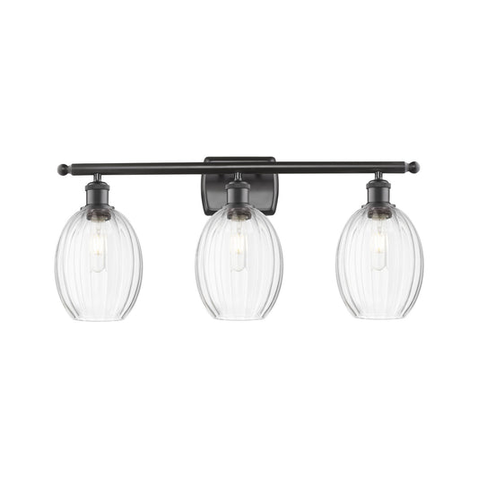 Innovations Preston Bulb 26in 3-Light Bath Vanity | Industrial Oil Rubbed Bronze Steel and Clear Glass | Bathroom Vanity & | Model 516-3W-OB-G459-6CL