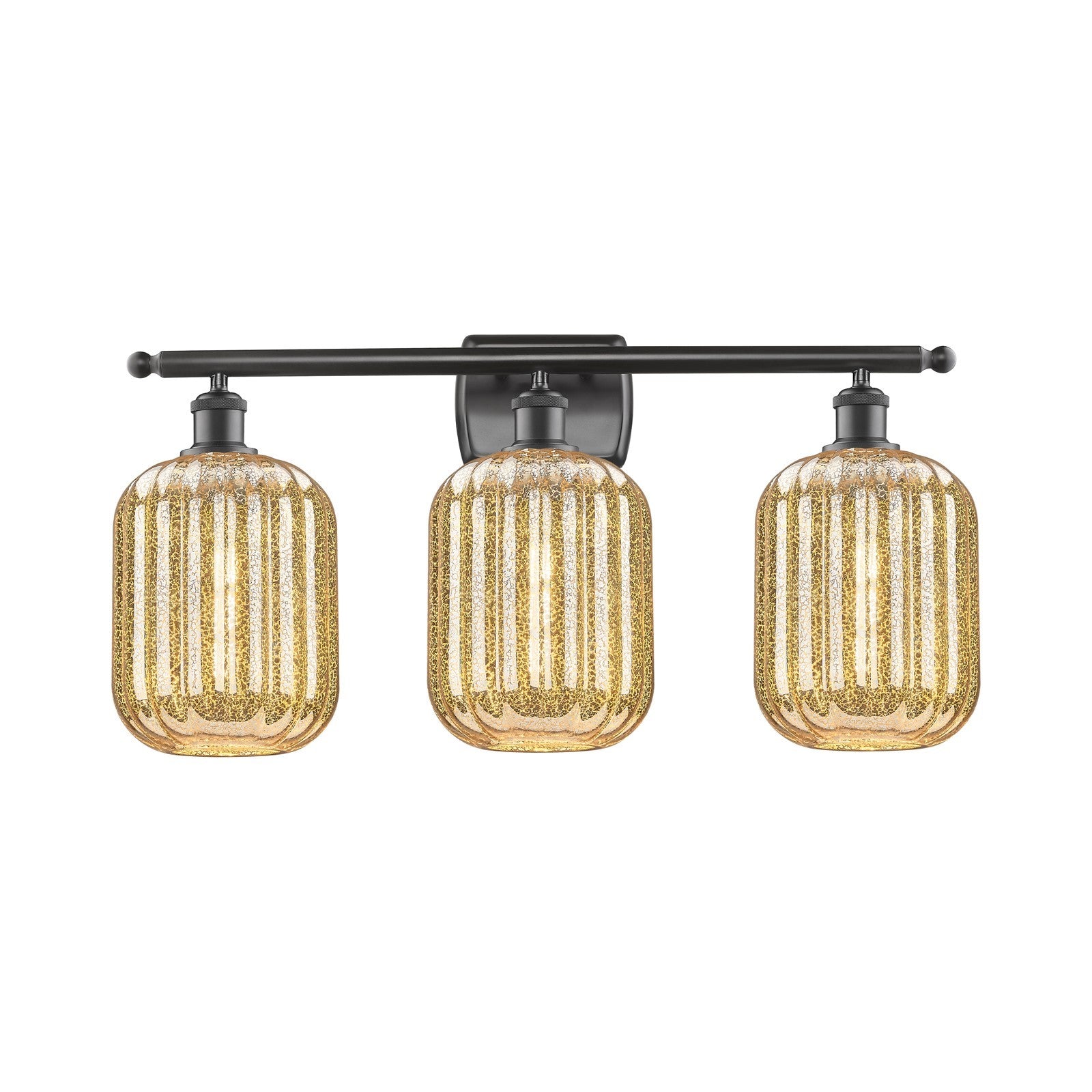 Innovations Preston Cylinder 27in 3-Light Bath Vanity Light | Industrial Oil Rubbed Bronze Steel and Mercury Glass | Bathroom | Model 516-3W-OB-G460-7ME