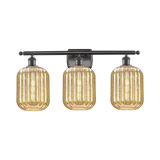 Innovations Preston Cylinder 27in 3-Light Bath Vanity Light | Industrial Oil Rubbed Bronze Steel and Mercury Glass | Bathroom | Model 516-3W-OB-G460-7ME