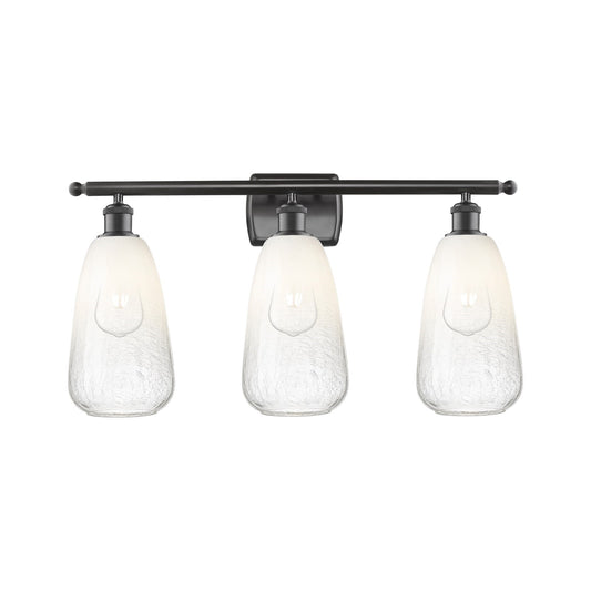 Innovations Brookhaven Almond 26in 3-Light Bath Vanity Light | Industrial Oil Rubbed Bronze and Opal Glass | Bathroom Vanity | Model 516-3W-OB-G480-6OP