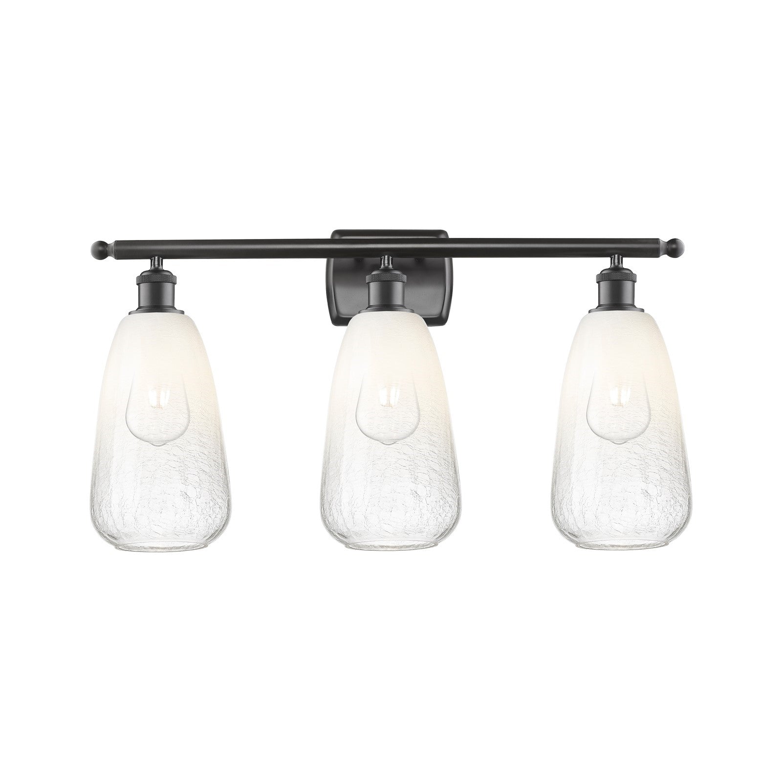 Innovations Brookhaven Almond 26in 3-Light Bath Vanity Light | Industrial Oil Rubbed Bronze and Opal Glass | Bathroom Vanity | Model 516-3W-OB-G480-6OP