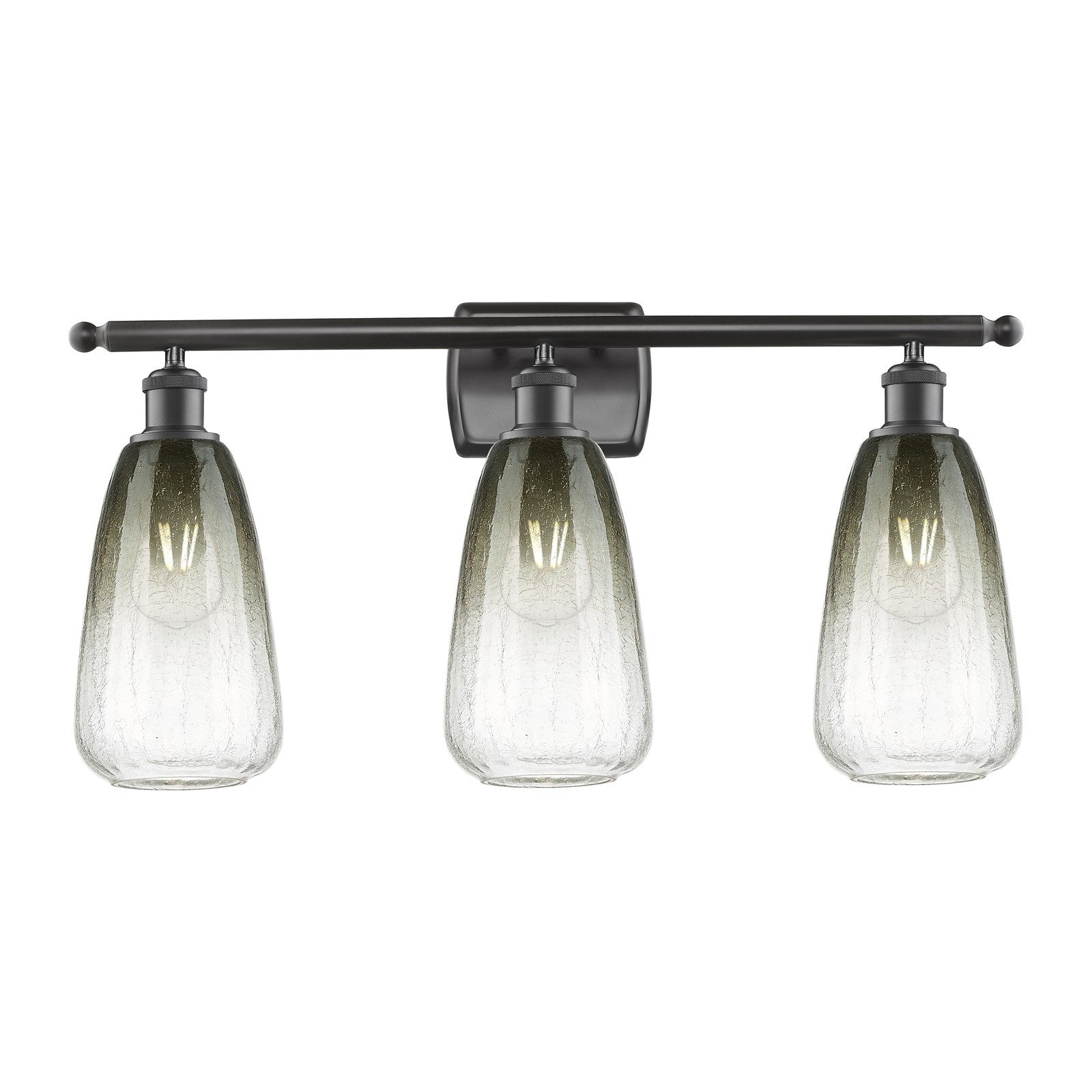 Innovations Brookhaven Almond 26in 3-Light Bath Vanity Light | Industrial Oil Rubbed Bronze and Slate Glass | Bathroom Vanity | Model 516-3W-OB-G480-6SL