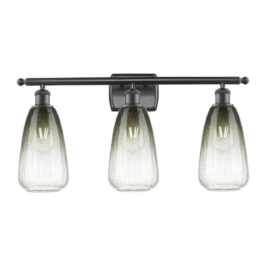 Innovations Brookhaven Almond 26in 3-Light Bath Vanity Light | Industrial Oil Rubbed Bronze and Slate Glass | Bathroom Vanity | Model 516-3W-OB-G480-6SL