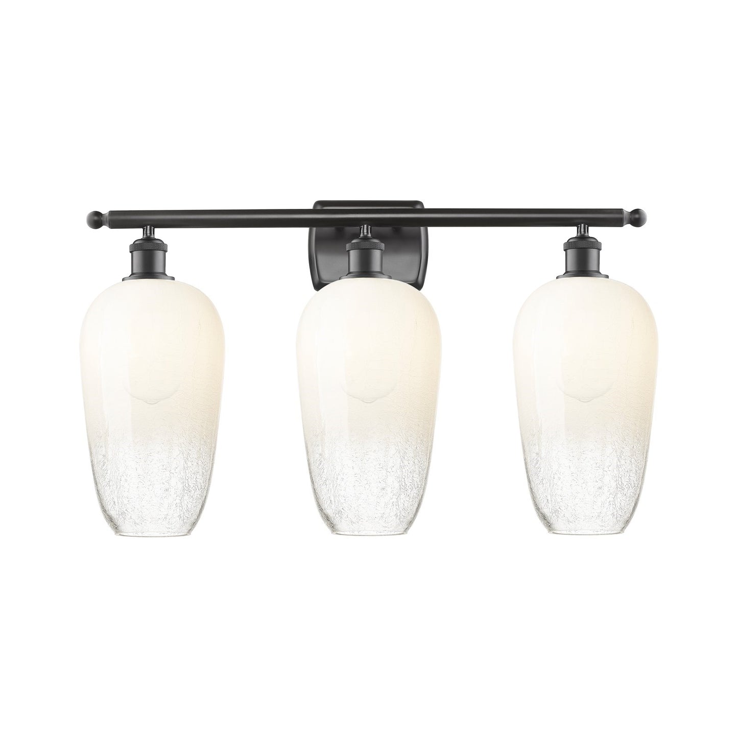 Innovations Brookhaven Flute 27in 3-Light Bath Vanity | Industrial Oil Rubbed Bronze Steel and Opal Glass | Bathroom Vanity | Model 516-3W-OB-G484-7OP